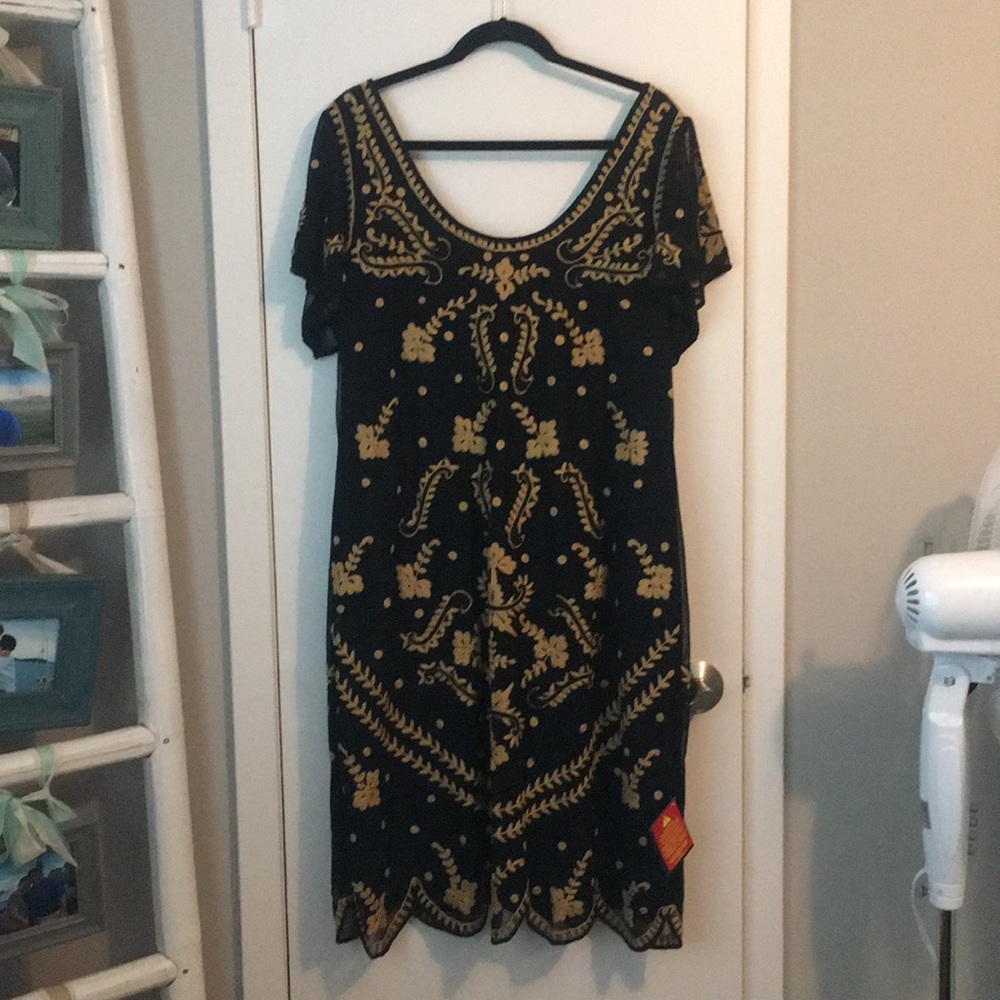 Black and gold dress